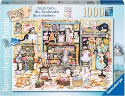 Puzzle RAVENSBURGER Crazy Cats – psoty kotów w pasmanterii, 1000 elementów
