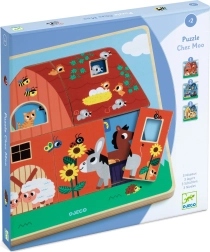 Trójwarstwowe drewniane puzzle Gospodarstwo