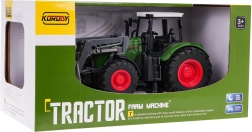 Zielony traktor z ładowaczem czołowym 1:24