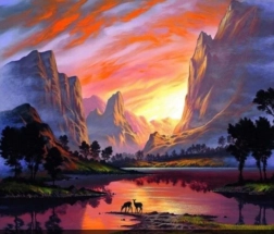 Diamentowe malowanie Góry 30 × 40 cm