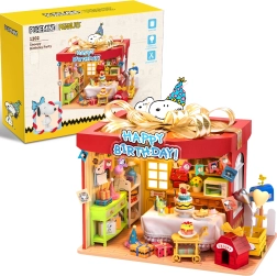 Puremind drewniany model 3D puzzle Peanuts Birthday Party SNOOPY z LED