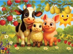 Drewniane puzzle Zwierzęta na farmie 40 elementów WOODEN CITY