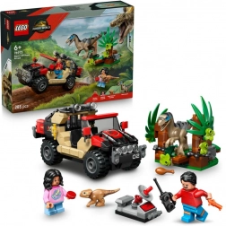 lego jurassic world ucieczka przed raptorem w terenowym aucie