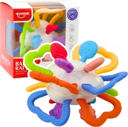 Sensoryczna zabawka obrotowa dla niemowląt z gryzakiem, kolorowa