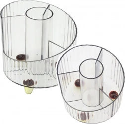 Organizer na przybory biurowe przezroczysty biały