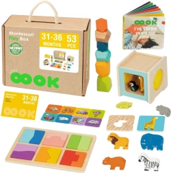 Montessori play box 7w1 drewniany zestaw edukacyjny dla dzieci 31–36 miesięcy fsc