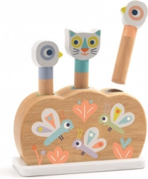 Drewniana zabawka wyskakujące tęczowe zwierzątka Djeco