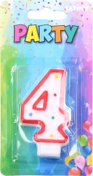 Świeczka urodzinowa cyfra 4 czerwona