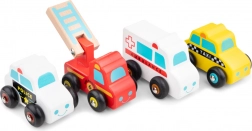 Zestaw drewnianych pojazdów ratunkowych dla dzieci