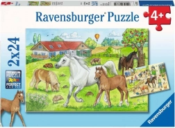 RAVENSBURGER Puzzle W stajniach 2x24 elementów
