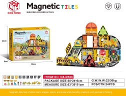 Magnetyczny zestaw konstrukcyjny plac budowy, 41 elementów