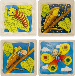 Rozwojowe drewniane puzzle Motyl GOKI