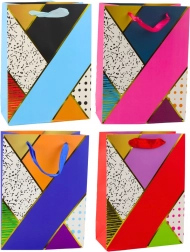 Papierowa torba prezentowa geometryczne wzory 23 x 18 x 10,5 cm