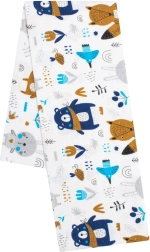 Flanelowa pielucha z nadrukiem New Baby las biała