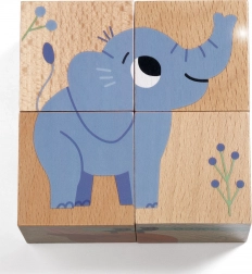 Drewniane klocki Djeco Zwierzęta z dżungli