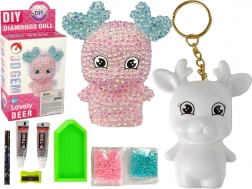 Kreatywny zestaw DIY różowy diamentowy renifer 3D zawieszka z kryształkami