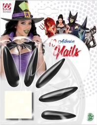 czarne długie czarodziejskie naklejane paznokcie