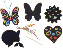 Goki zdrapywane tęczowe obrazki do zawieszenia – mix motywów