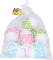 Dekoracyjne plastikowe jajka kolorowe 4x6 cm