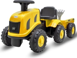 Dziecięcy jeździk traktor z przyczepką i narzędziami Baby Mix Benny żółty