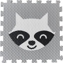 Piankowa mata puzzle dla dzieci z szopem – jasnoszara