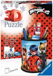 Ravensburger 3D puzzle stojak Miraculum: Biedronka i Czarny Kot 57 elementów