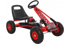 Gokart na pedały A-15 z pompowanymi kołami – Czerwony