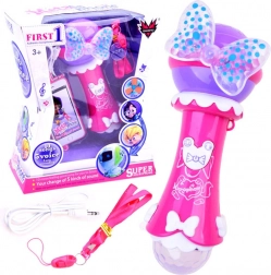 Dziecięcy mikrofon karaoke z nagrywaniem i MP3 – Różowa