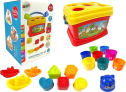 Edukacyjny wiaderko z kubeczkami, piramidą i łódeczkami