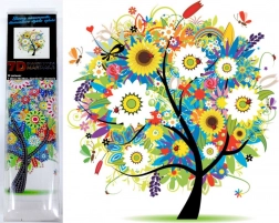 Malowanie diamentowe 7D – kwitnące drzewo 30 × 30 cm