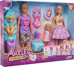 Rodzinny plażowy zestaw z lalkami i akcesoriami