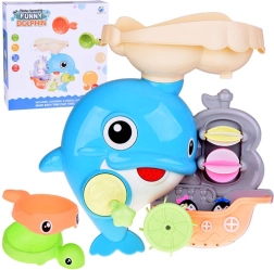 wesoły delfin – zabawka do kąpieli z łódką i pingwinami