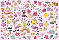 Puzzle z naklejkami Ikony 250 elementów