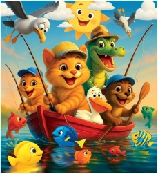 Drewniane puzzle Wędkowanie WOODEN CITY (20 elementów)