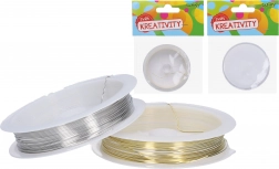 Drut do koralików 0,6 mm, 4 m – złoty lub srebrny