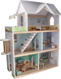 Duży drewniany domek dla lalek