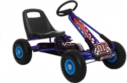 Gokart na pedały A-15 z pompowanymi kołami – Niebieski