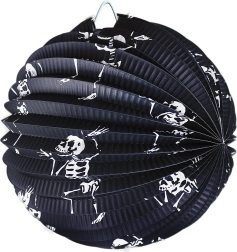 Okrągły halloweenowy lampion – szkielety