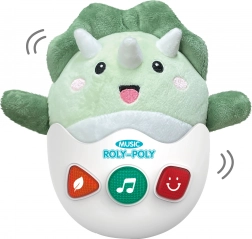 Rolujący pluszowy dinozaur ze świetlnymi i dźwiękowymi efektami 20 cm