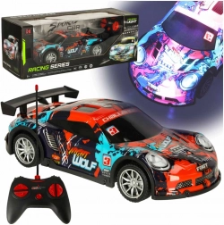 Sportowy samochód zdalnie sterowany niebiesko-czerwony