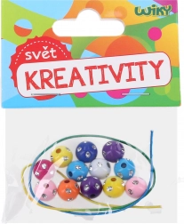 Kolorowe koraliki ze sznurkiem