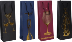 Torebka prezentowa na butelkę M, 36 × 12,8 × 8,4 cm, całoroczny motyw