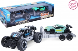 Ciągnik z autem osobowym 45 cm na napęd cierny