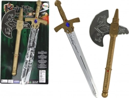 rycerski zestaw miecz i topór dla dzieci z efektami dźwiękowymi