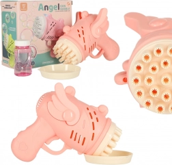 Różowy pistolet na bańki z skrzydłami