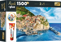Zestaw puzzli Manarola, Liguria, Włochy 1500 elementów z klejem