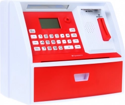 Dziecięca skarbonka – bankomat z kartą 3+ interaktywne funkcje i tryb oszczędzania – Czerwony