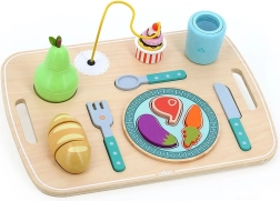 Vilac Drewniany zestaw aktywności z jedzeniem na tacy