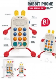 telefon dla najmłodszych króliczek – zabawka do ciągnięcia z dźwiękami