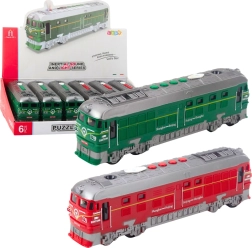 Zabawka pociąg z efektami światła, dźwięku i parowej mgiełki